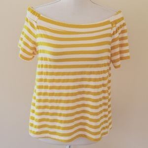 Mello Day Striped Off the Shoulder Tee